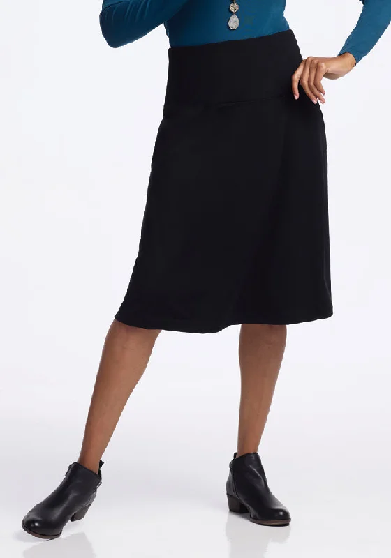 Marilyn Flowy Midi Skirt - Black Midi Skirt Blouse