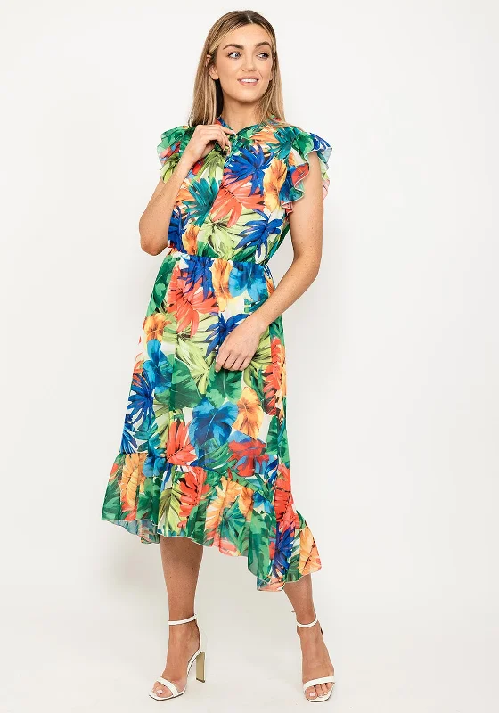 Seventy1 Tropical Floral Midi Dress, Blue Multi Midi Skirt Set