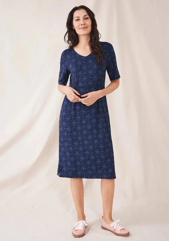 White Stuff Kara Jersey Midi Dress, Navy Multi Chic Midi Skirt