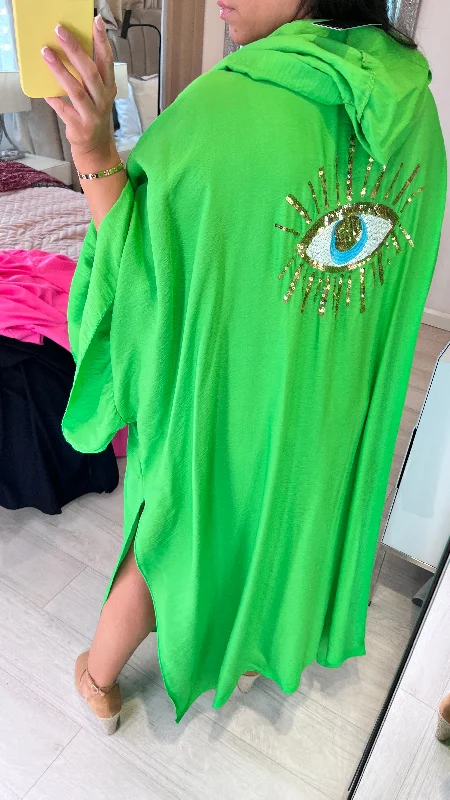 Dubai Sequin Evil Eye Oversized Kaftan Sequin Dress Shine