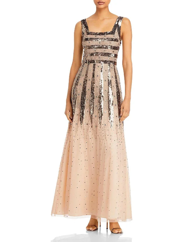 Womens Sequined Sleeveless Evening Dress Sequin Mini Dress