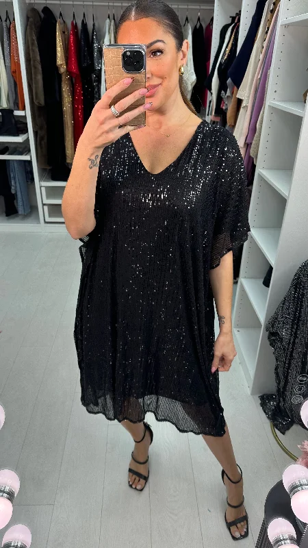 Zarah Sequin Loose fit Dress Sexy Sequin Gown