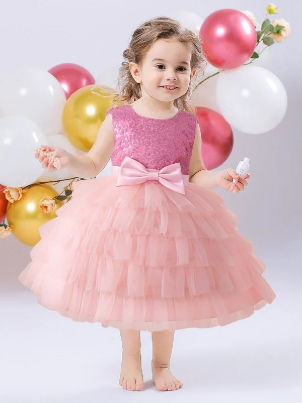 Ball Gown Scoop Sleeveless Flower Girl Dresses with Sequins Sexy Sequin Gown