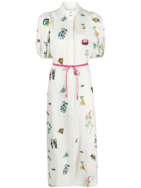 Atticus Embroidered Shirtdress Oversized Shirt Dress