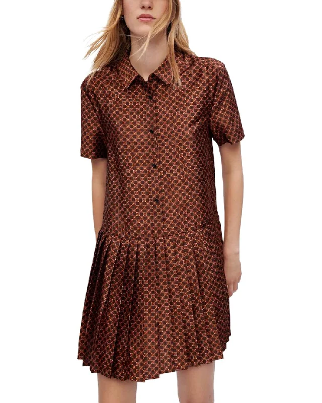 Maje Rablic Shirtdress Silk Shirt Dress