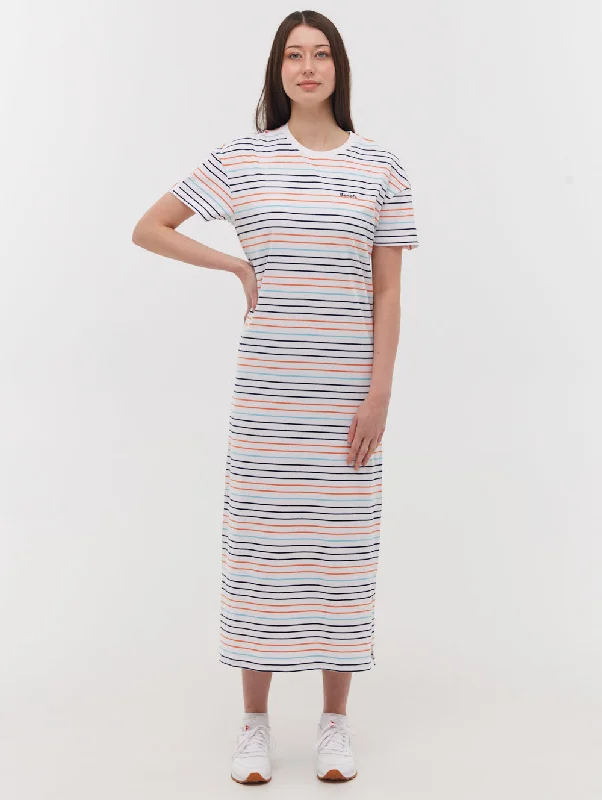 Phoena Stripe T-Shirt Dress V-neck Shirt Dress