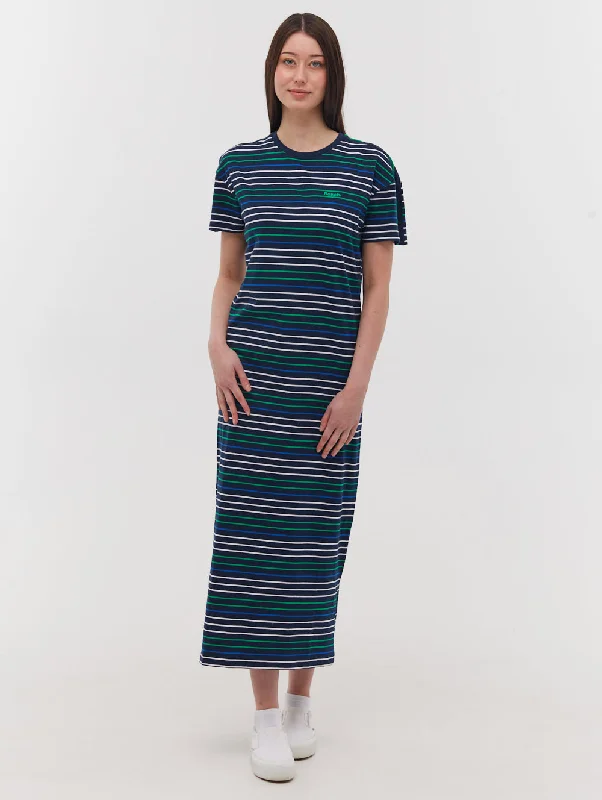 Phoena Stripe T-Shirt Dress Button Front Shirt